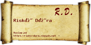 Riskó Dóra névjegykártya